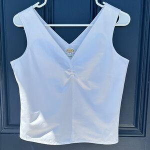 Talbots White cotton ruched shell from Size 8
